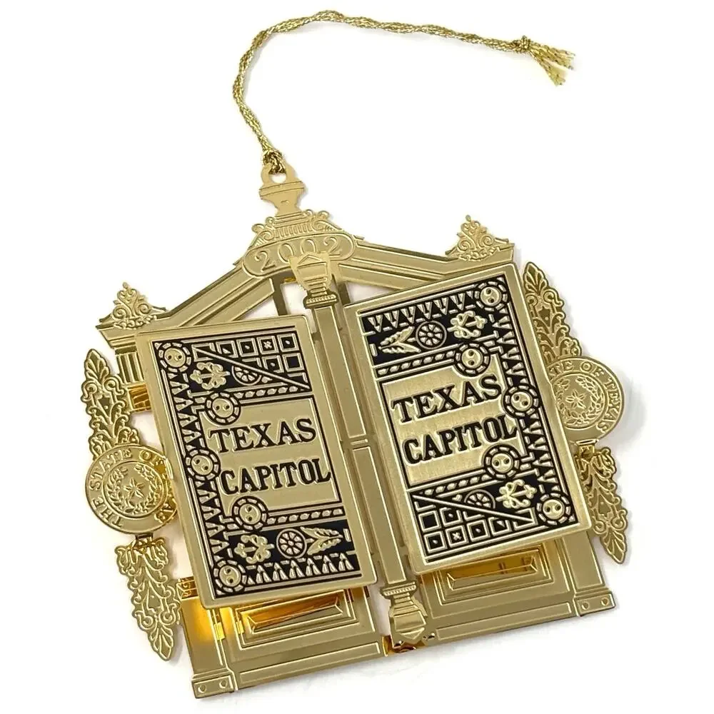 2002 Texas State Capitol Door Hinge Christmas Ornament Box Pamphlet Included